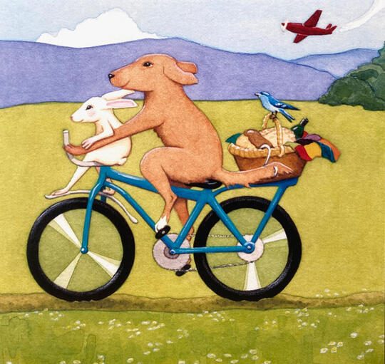 cherry red gallery logo wombat wearing flower wreath in red circle with words Cherry Red Gallery Cathryn Marinos arranged around the circle